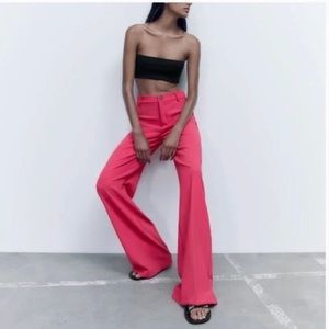 ZARA pink High Waisted Wide Leg
Trousers, New!